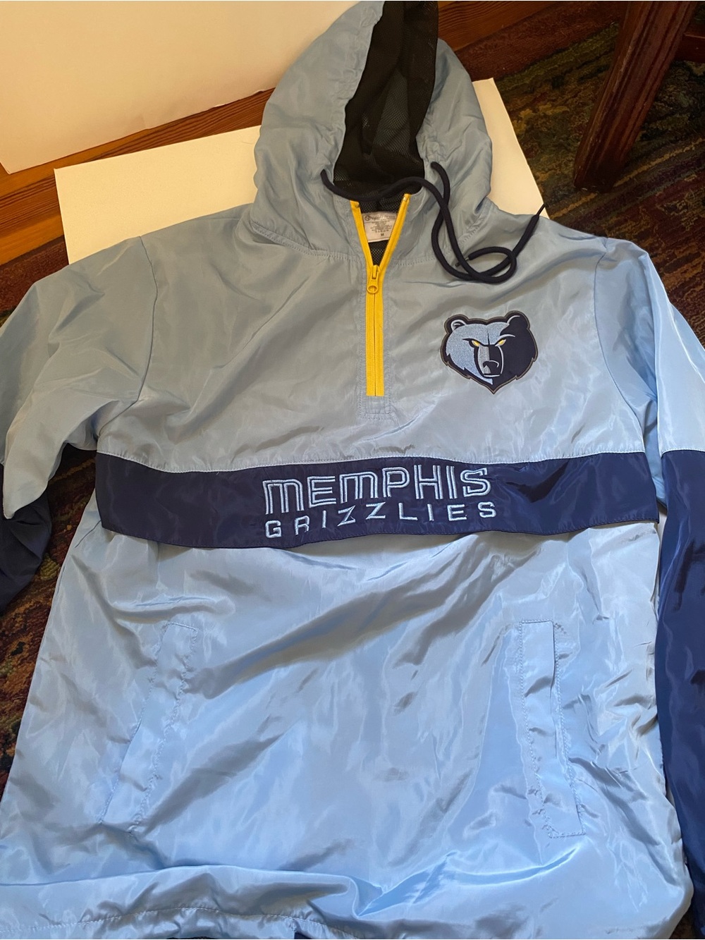 Memphis Grizzlies Half Zip Hoody Windbreaker w pocket / M
